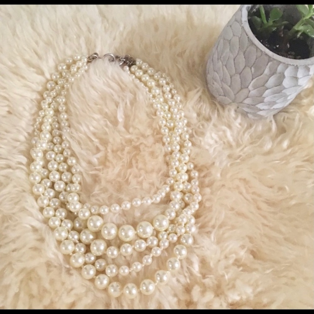 J.Crew multi-strand pearl necklace